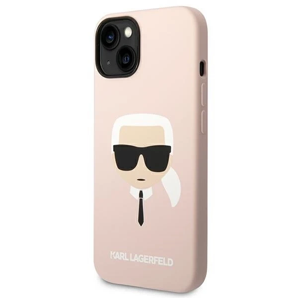 Etui Karl Lagerfeld KLHMP14MSLKHLP na iPhone 14 Plus 6,7" pevné puzdro Silikónová Karl`s Head Magsafe